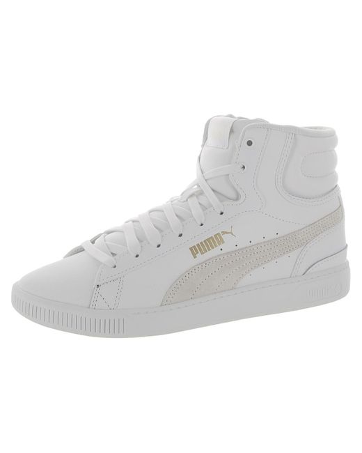 PUMA Gray Vikky 3 Mid Leather High-top Skate Shoes