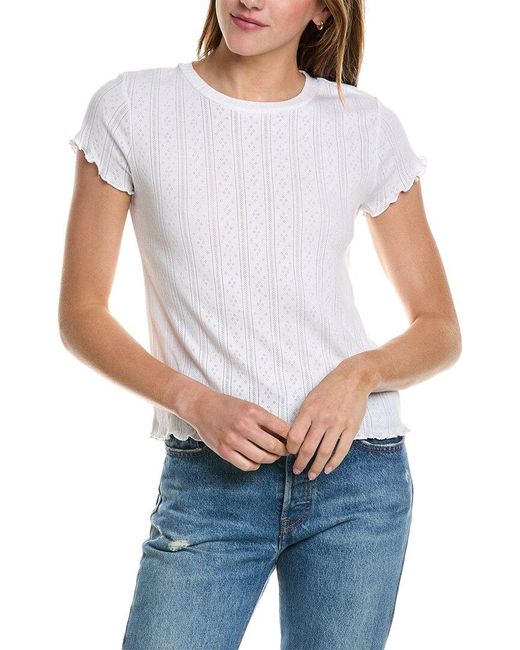 Splendid White Como Pointelle T-shirt