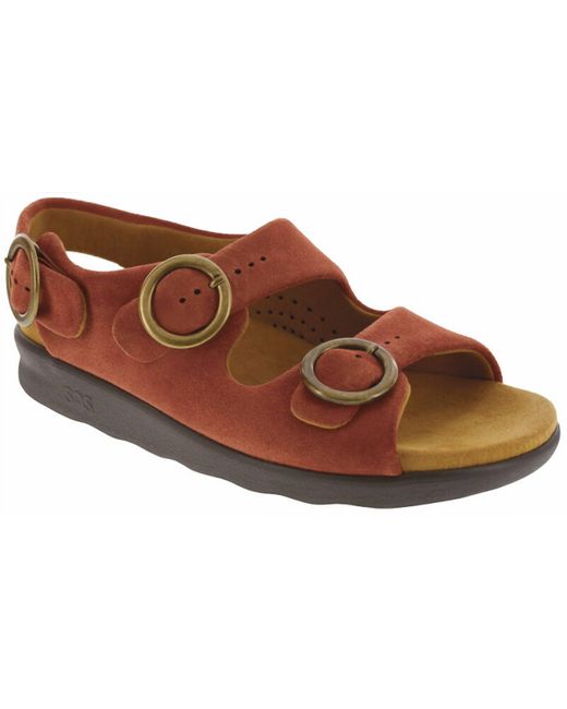 SAS Black Relaxed Heel Strap Sandal
