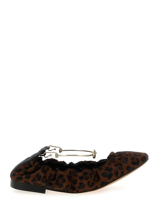 Twinset Black Animal Print Ballet Flats