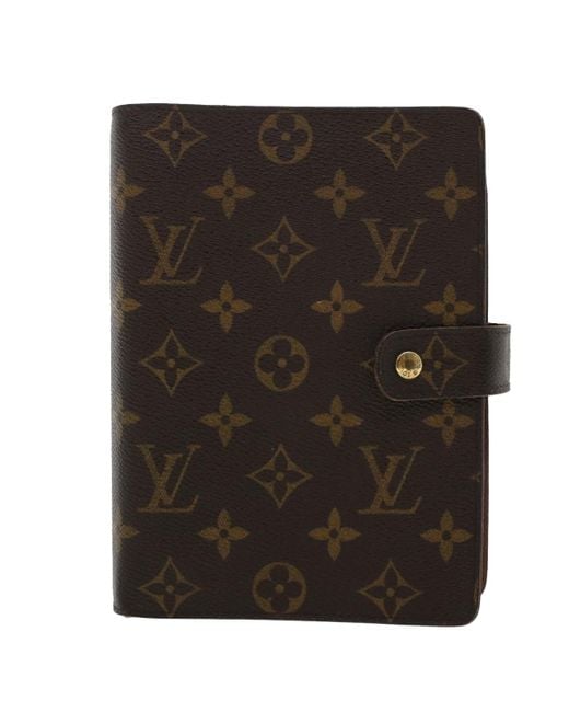 Louis Vuitton Agenda Mm Canvas Wallet (pre-owned) in Black