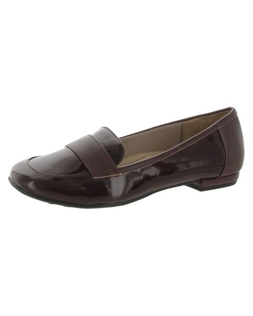 LifeStride Brown Beverly Faux Leather Slip On Moccasins