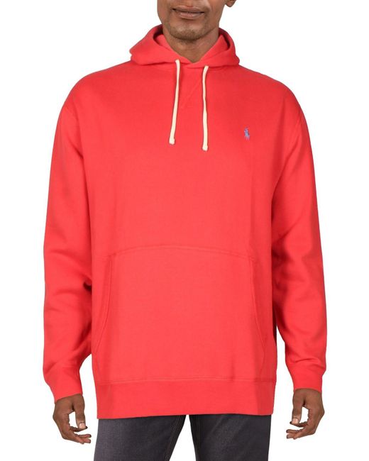 Polo Ralph Lauren Red Big & Tall Logo Fleece Hoodie for men