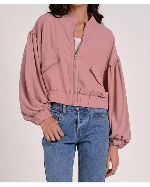 Elan Red Jacks Balloon Sleeves Jacket