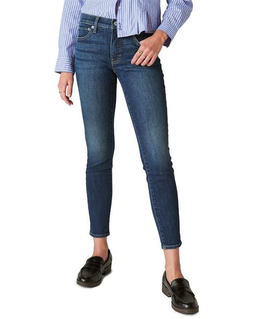 Lucky Brand Blue Ava Mid-rise Dark Wash Skinny Jeans