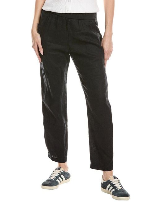 James Perse Black Pull-On Linen Pant