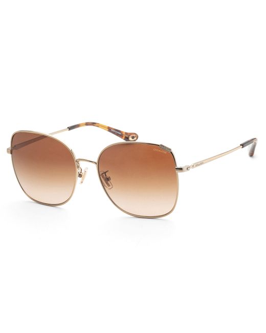 COACH Brown 57mm Shiny Light Sunglasses