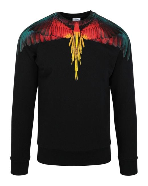Marcelo Burlon Black Icon Wings Crewneck Sweatshirt for men