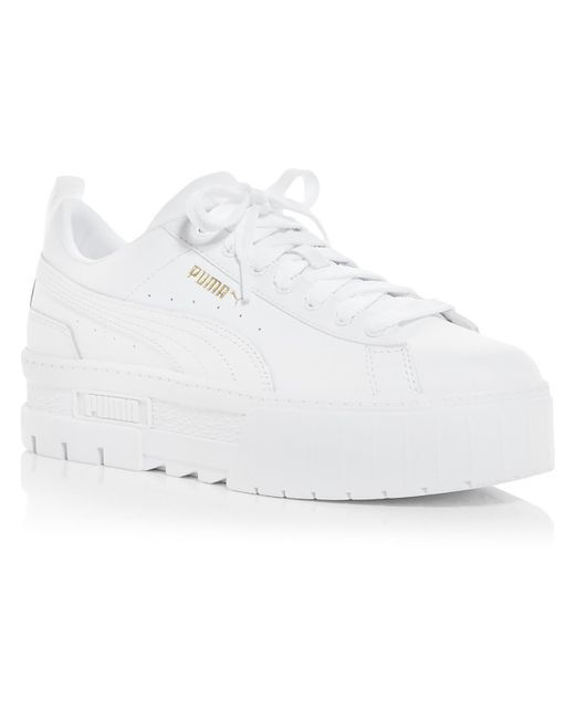 PUMA White Leather Lifestyle Casual And Fashion Sneakers