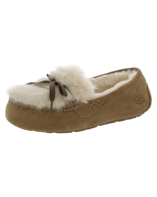 Ugg Natural Tazz Suede Moccasin Slippers