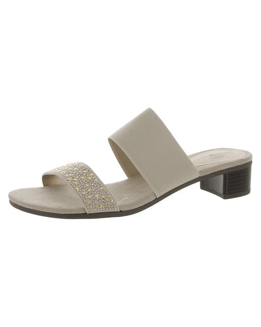 Karen Scott Gray Edethh Embellished Slip On Slide Sandals