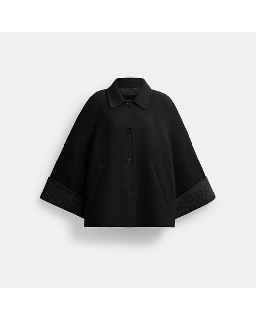 COACH Black Wool Swing Coat