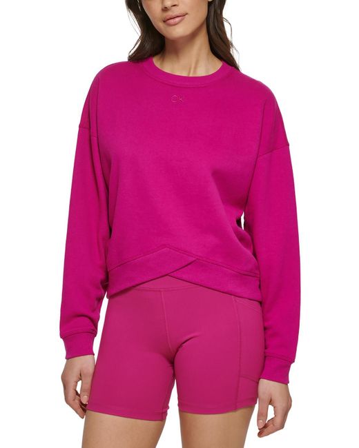 Calvin Klein Pink Fleece Cropped Sweatshirt