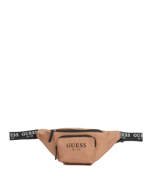 Guess Factory Logo Tape Fanny Pack in Tan (Natural) | Lyst