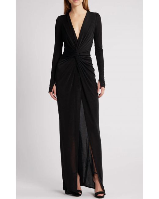katie may long sleeve dress Katie May Hailey Twist-Front Long-Sleeve Maxi Dress