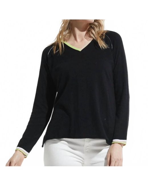 Zaket & Plover Black Colorful V-Neck Sweater