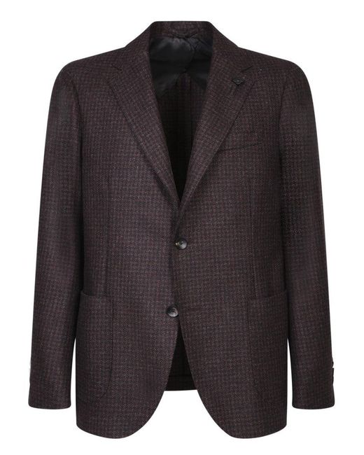 Lardini Black Blazer With Classic Tailoring And Texture for men