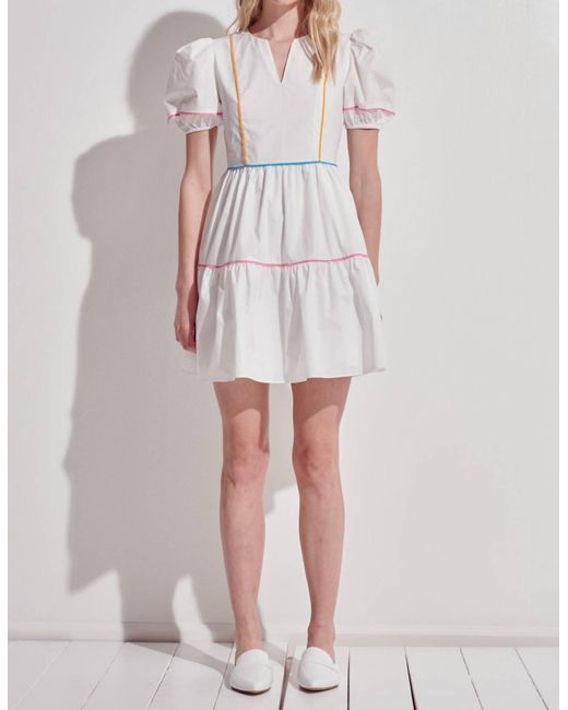 English Factory White Parker Piped Dress
