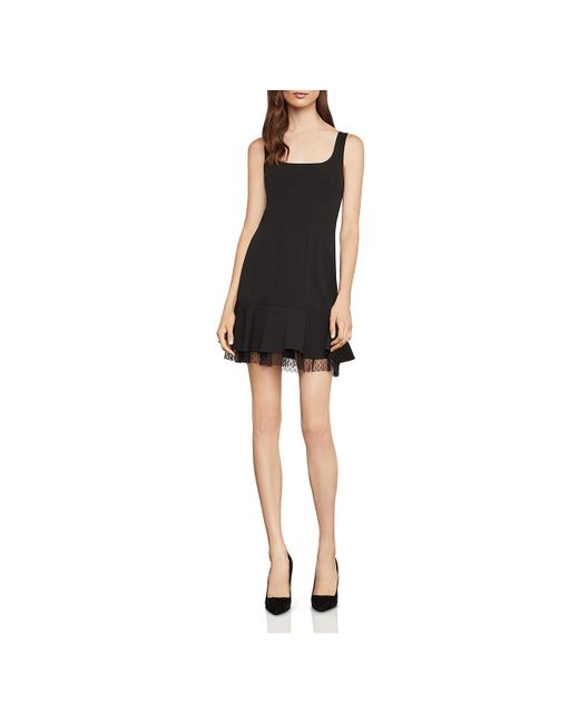 BCBGMAXAZRIA Lace Trim Mini Cocktail Dress in Black Lyst