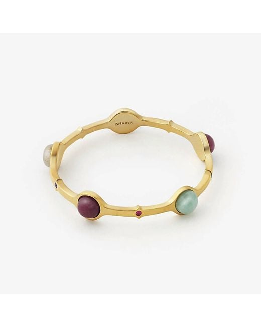 Avenue Chic Metallic Temple Muse Gemstone Stackable Bangle