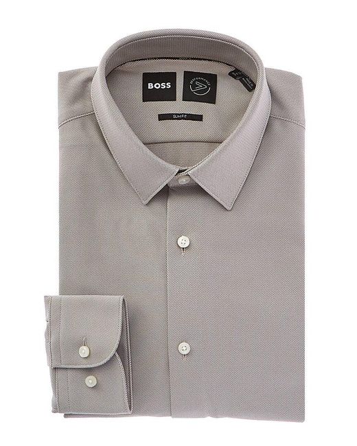 Boss Gray Hank Kent Slim Fit Dress Shirt for men
