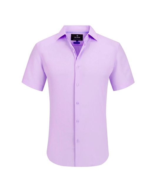 Tom Baine Purple Solid Performance Button Down for men