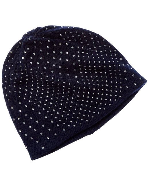 Sofiacashmere Blue Snake Heatset Cashmere Beanie