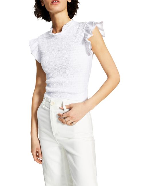French Connection Perinne Ruffled Knit Tank Top in White | Lyst