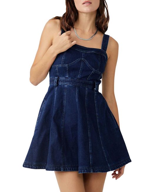 Free People Blue Margot Short Mini Dress