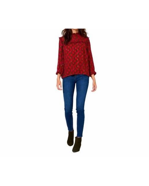 Oliphant Red Bowtie Back Blouse