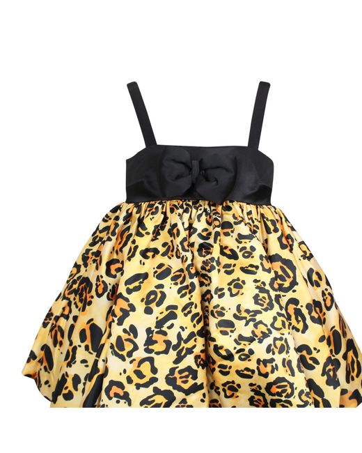 Quinn Metallic Leopard Puffball Dress - Leopard