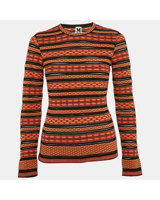 Missoni Brown Patterned Knit Top