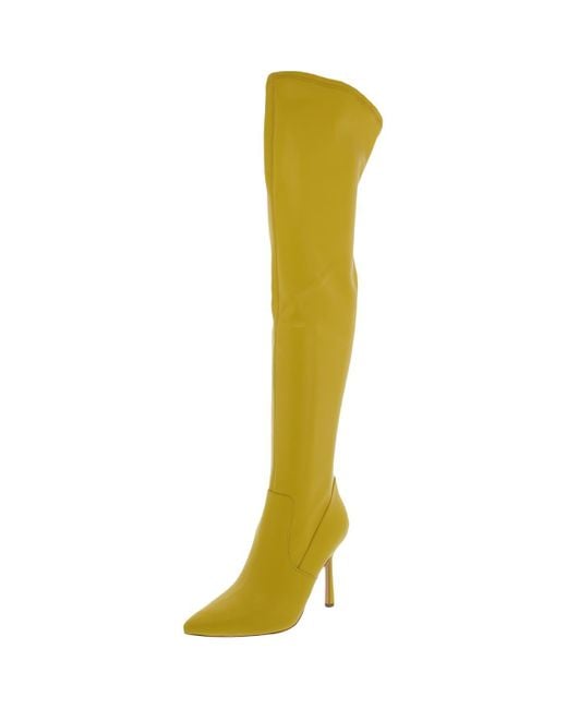 Steve Madden Yellow Vanquish Zipper Over-The-Knee Boots