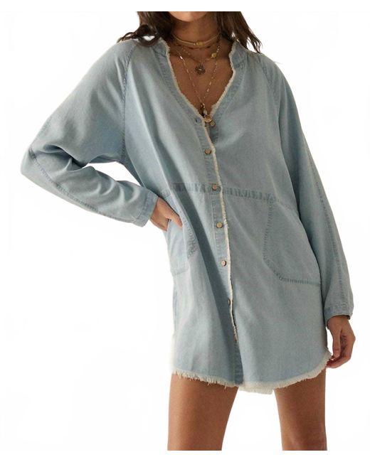 Promesa Gray Whitney Denim Shirt Dress