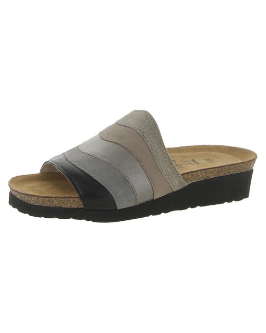 Naot Brown Portia Leather Slip-on Slide Sandals