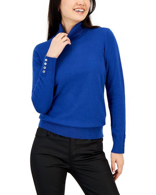 Tommy Hilfiger Knit Long Sleeve Turtleneck Sweater in Blue | Lyst