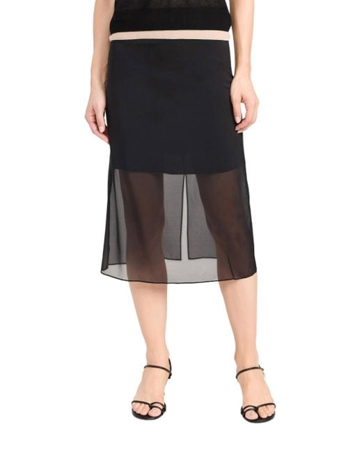 Vince Black Sheer Pencil Skirt