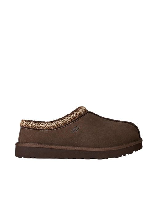 Ugg Brown Suede Shearling Slip-On Clogs