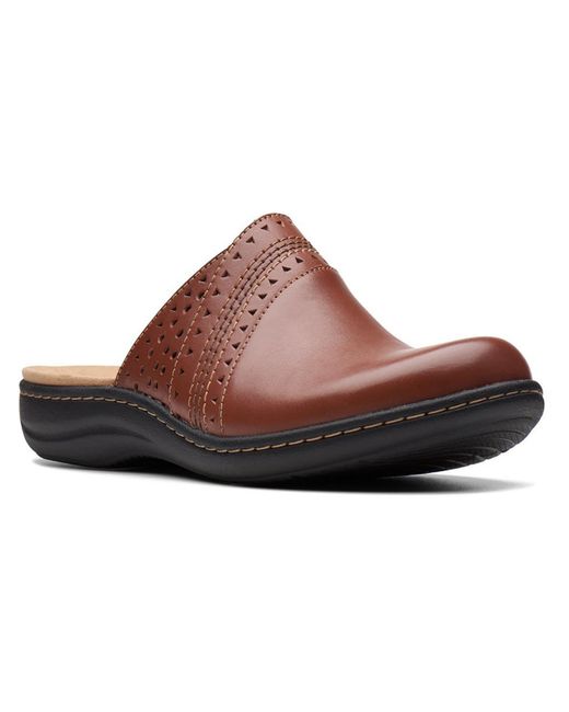 Clarks Brown Laurieann Ease Leather Slip On Mules