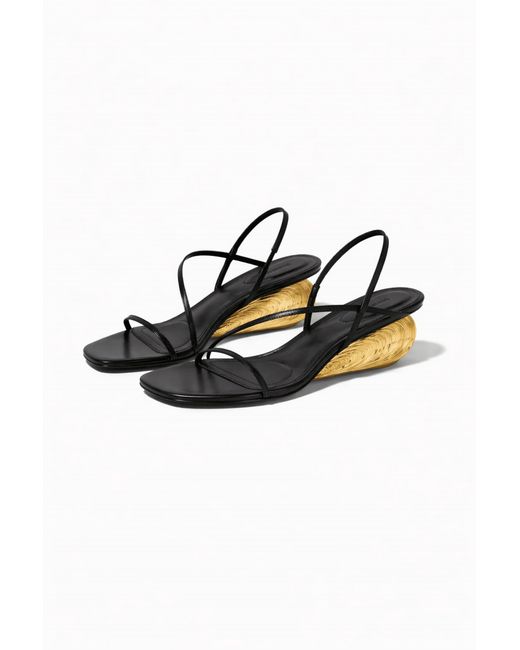 Jonathan Simkhai Black Bridget Shell Wedge Sandals