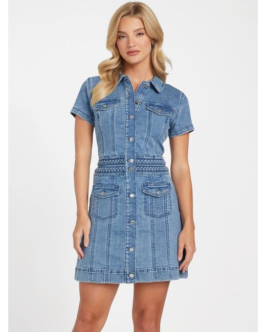 sage denim dress Afternoon Date Denim Mini Dress in Sage