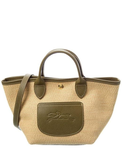Longchamp Brown Le Pliage Collection Xs Raffia Basket Bag