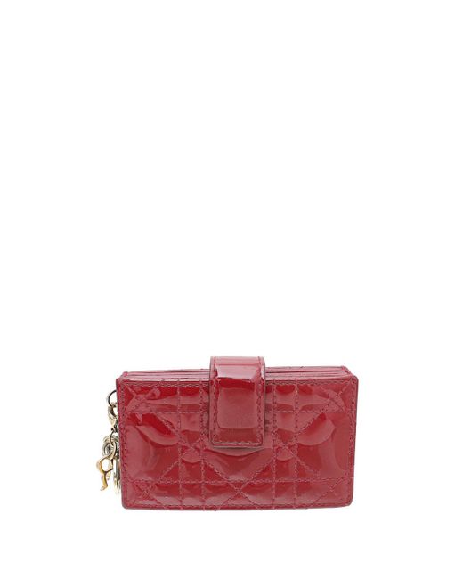 Dior Red Cherry Lady Dior Gusset Card Holder