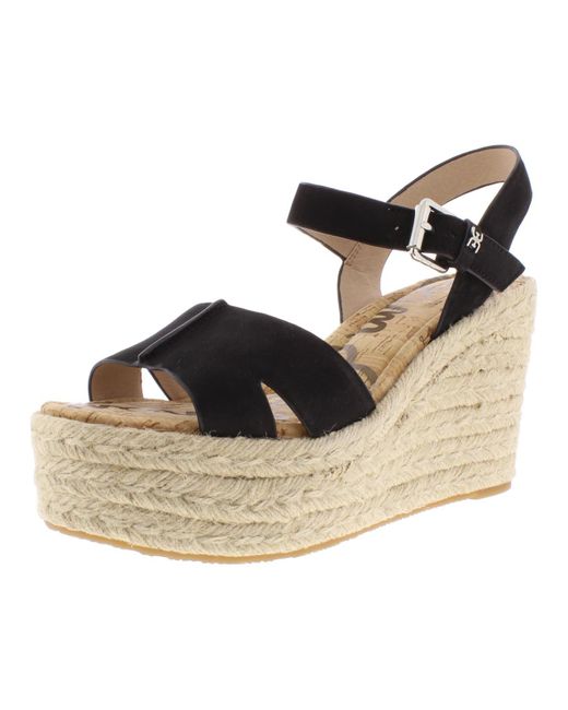 Sam Edelman Maura Ankle Strap Platform Wedges in Natural | Lyst