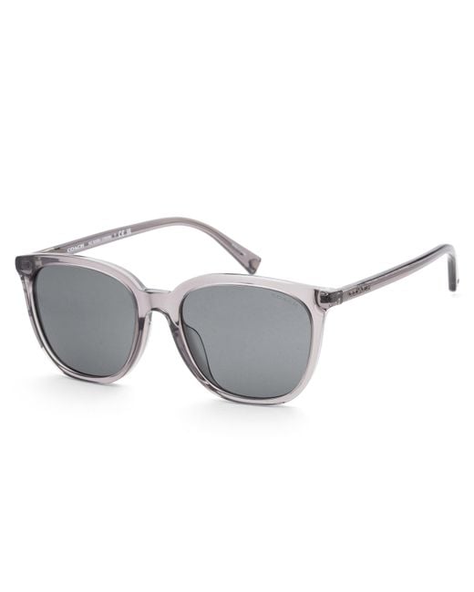 COACH Metallic 55mm Transparent Dark Sunglasses for men