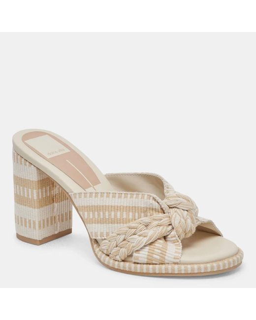 Dolce Vita Brilah Sandals Natural Multi Woven Block Heel Zogg298