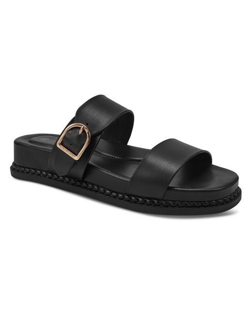 Giani Bernini Black Gianaa Faux Leather Slide Sandals