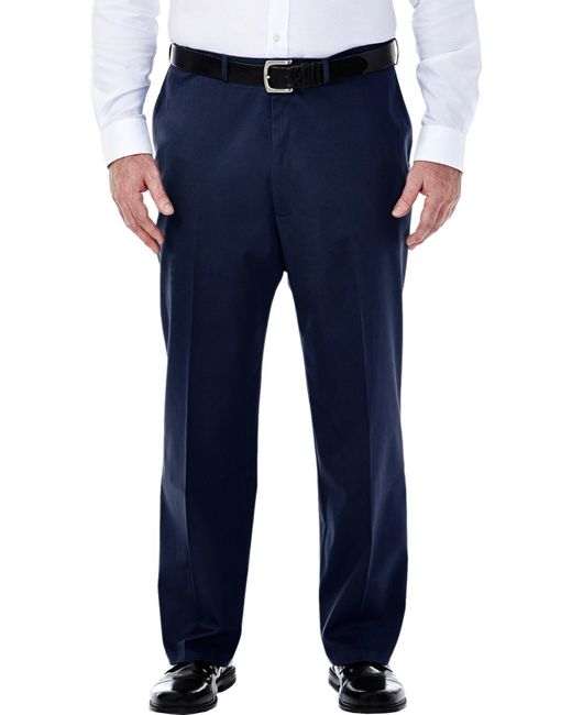 Haggar Big & Tall Classic Fit Suit Separate Khaki Pants in Blue for Men ...