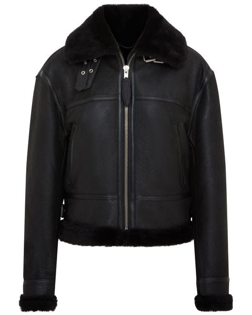 Infinity Leather Black Bomber B3 Sheepskin Jacket -Akiak
