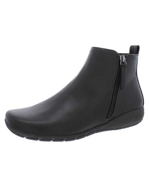 Easy Spirit Black Faux Leather Ankle Booties